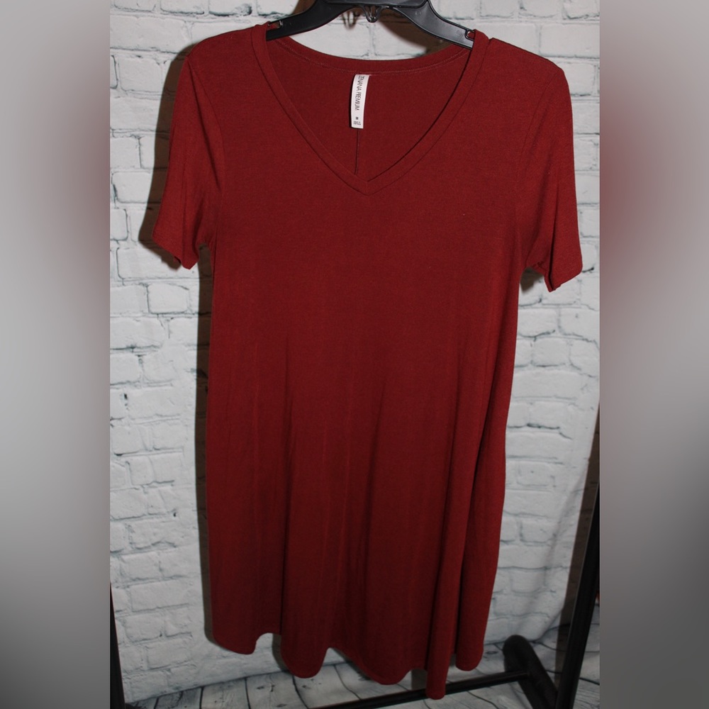 Brick Colored Basic Dress